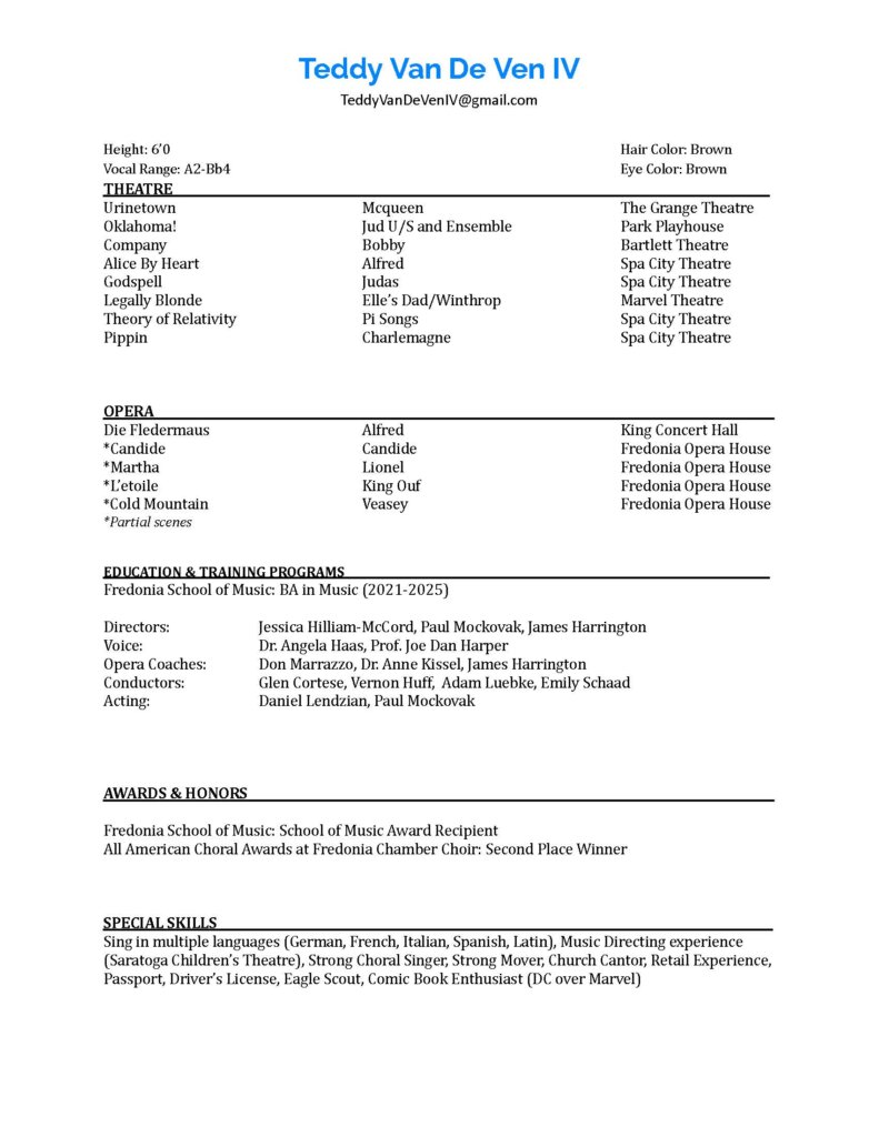 teddy vandeven iv resume